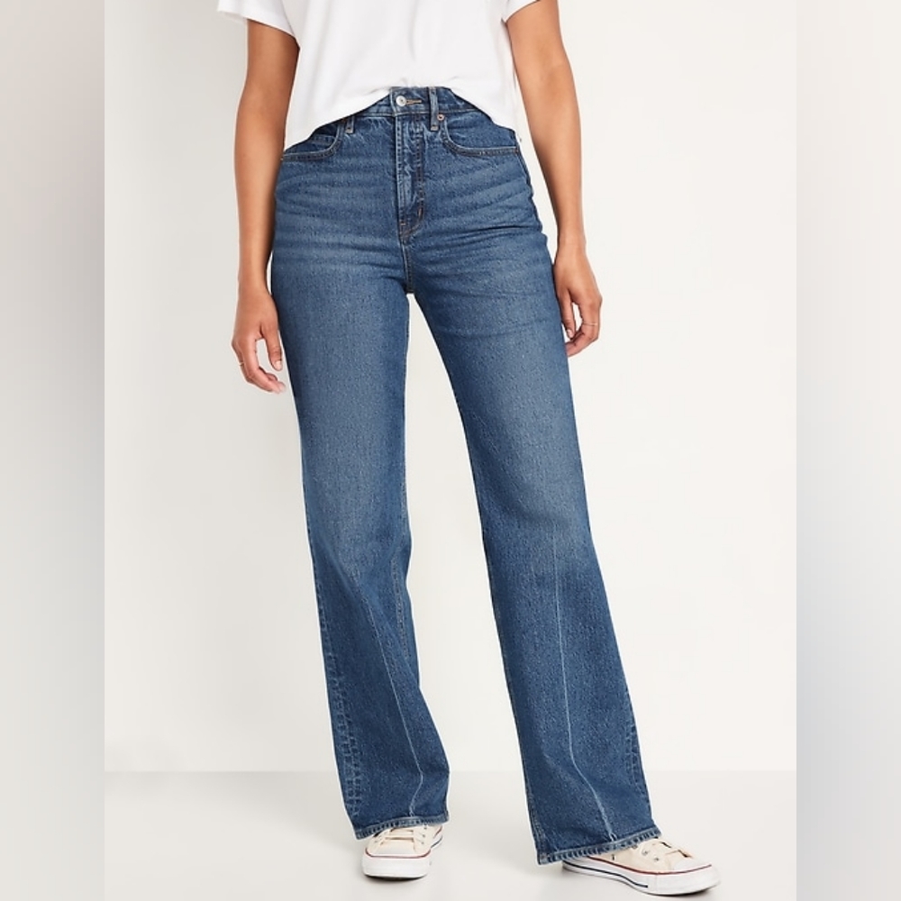 NWOT Old Navy Kiera Sky-Hi Wide Leg Jeans size 10 Women's